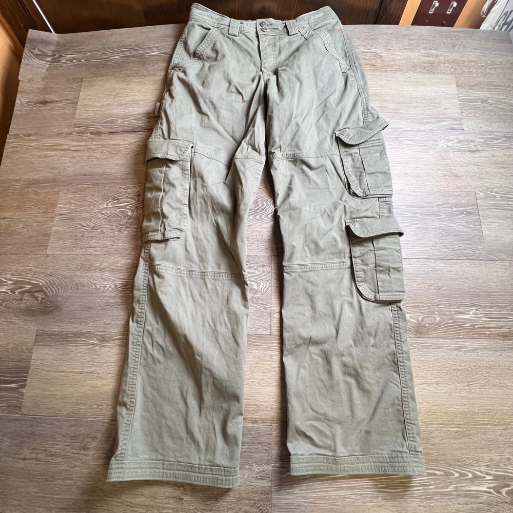 Abercrombie & Fitch Cargo Pants Womens 6R Olive Green Utility Straight Leg 28x30
